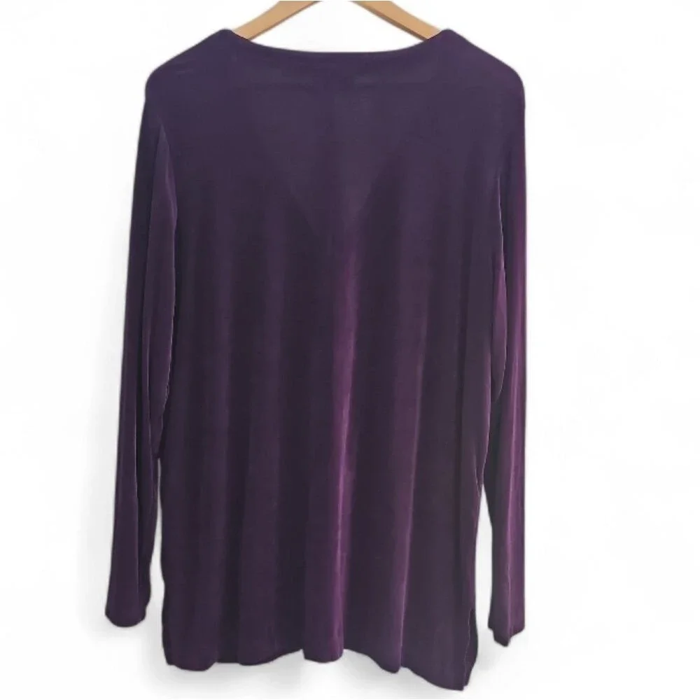 Units Woman Royal Purple Travel Cardigan 1X Acetate Stretch Cruise Resort Layer